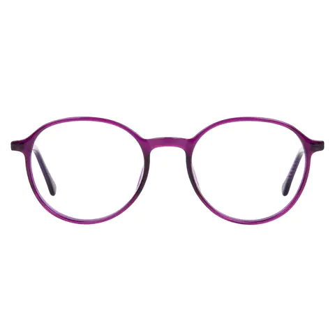 Oval Purple Eyeglasses