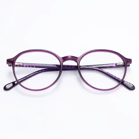 Oval Purple Eyeglasses