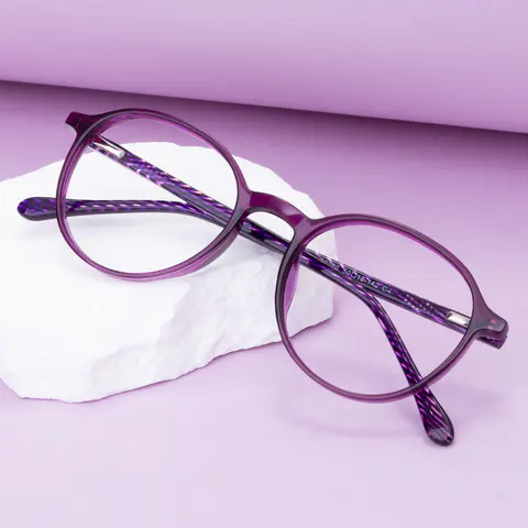 Oval Purple Eyeglasses