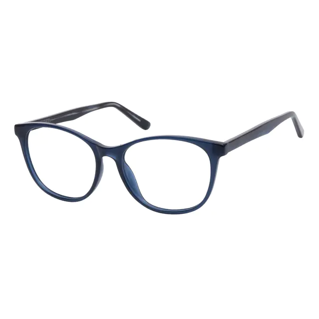 Oval Blue Eyeglasses