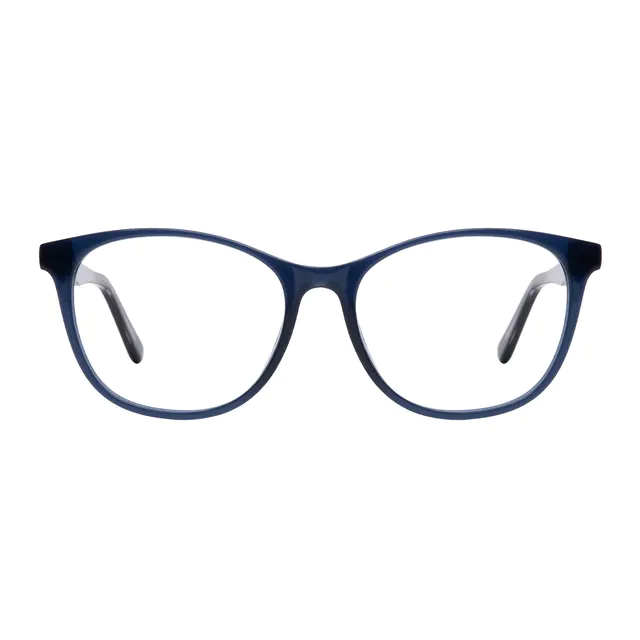 Oval Blue Eyeglasses