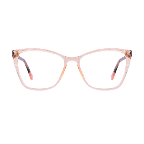 Square Transparent Amber Eyeglasses