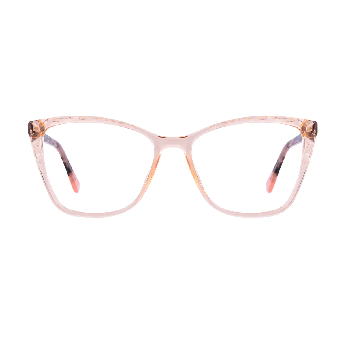 Square Transparent Amber Eyeglasses