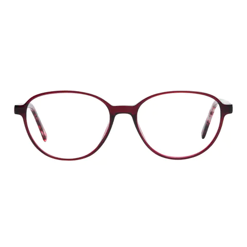 Oval Red Eyeglasses