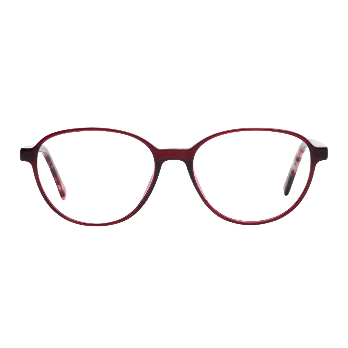 Oval Red Eyeglasses