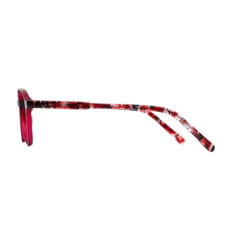 Oval Red Eyeglasses