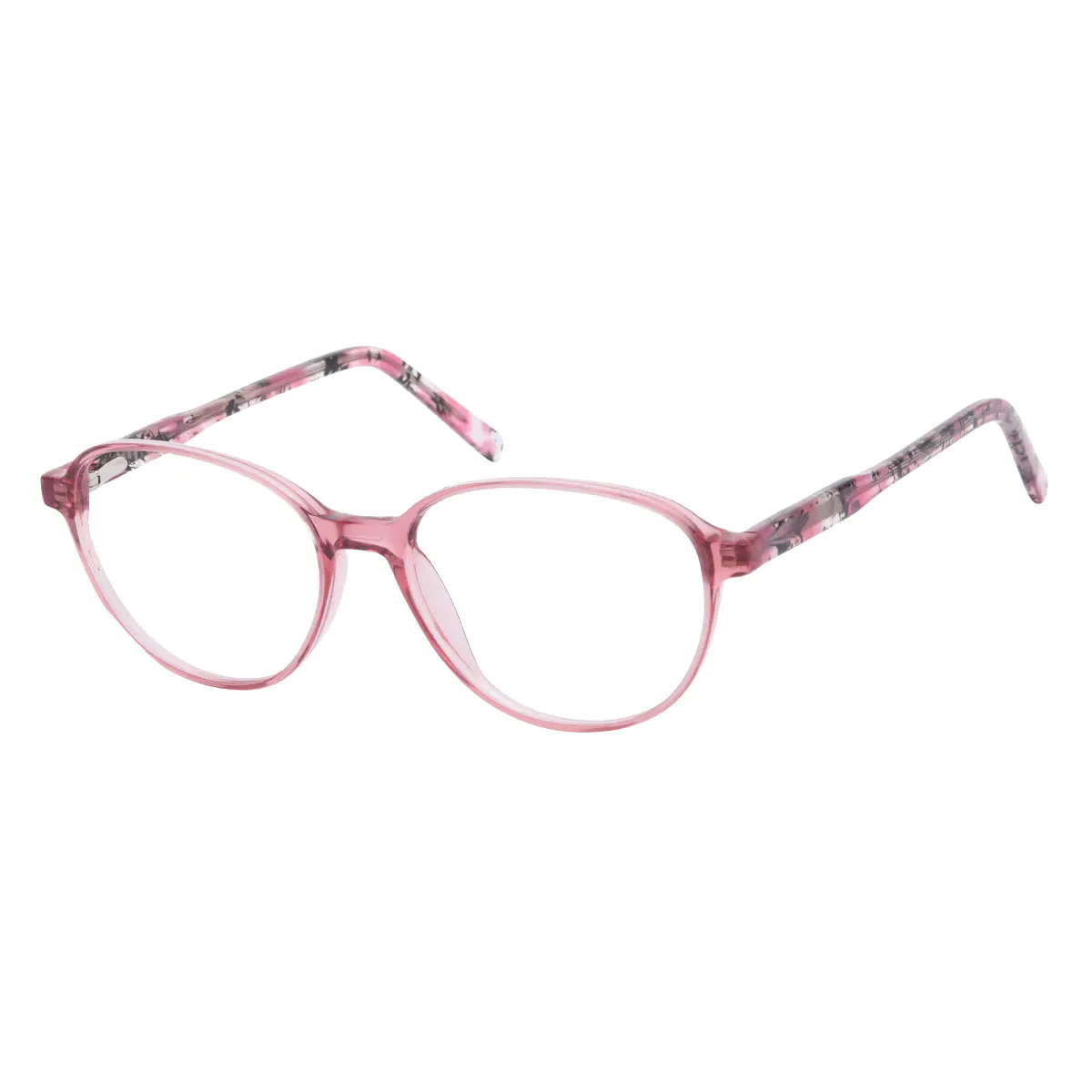 Oval Pink Eyeglasses