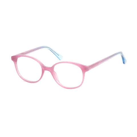Oval Transparent Pink Eyeglasses