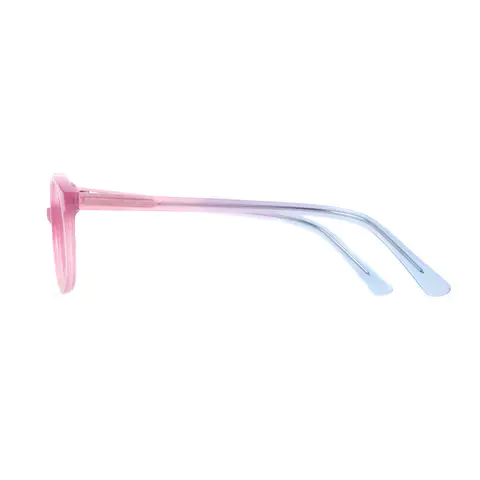 Oval Transparent Pink Eyeglasses