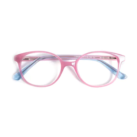 Oval Transparent Pink Eyeglasses