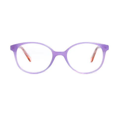 Oval Transparent Purple Eyeglasses