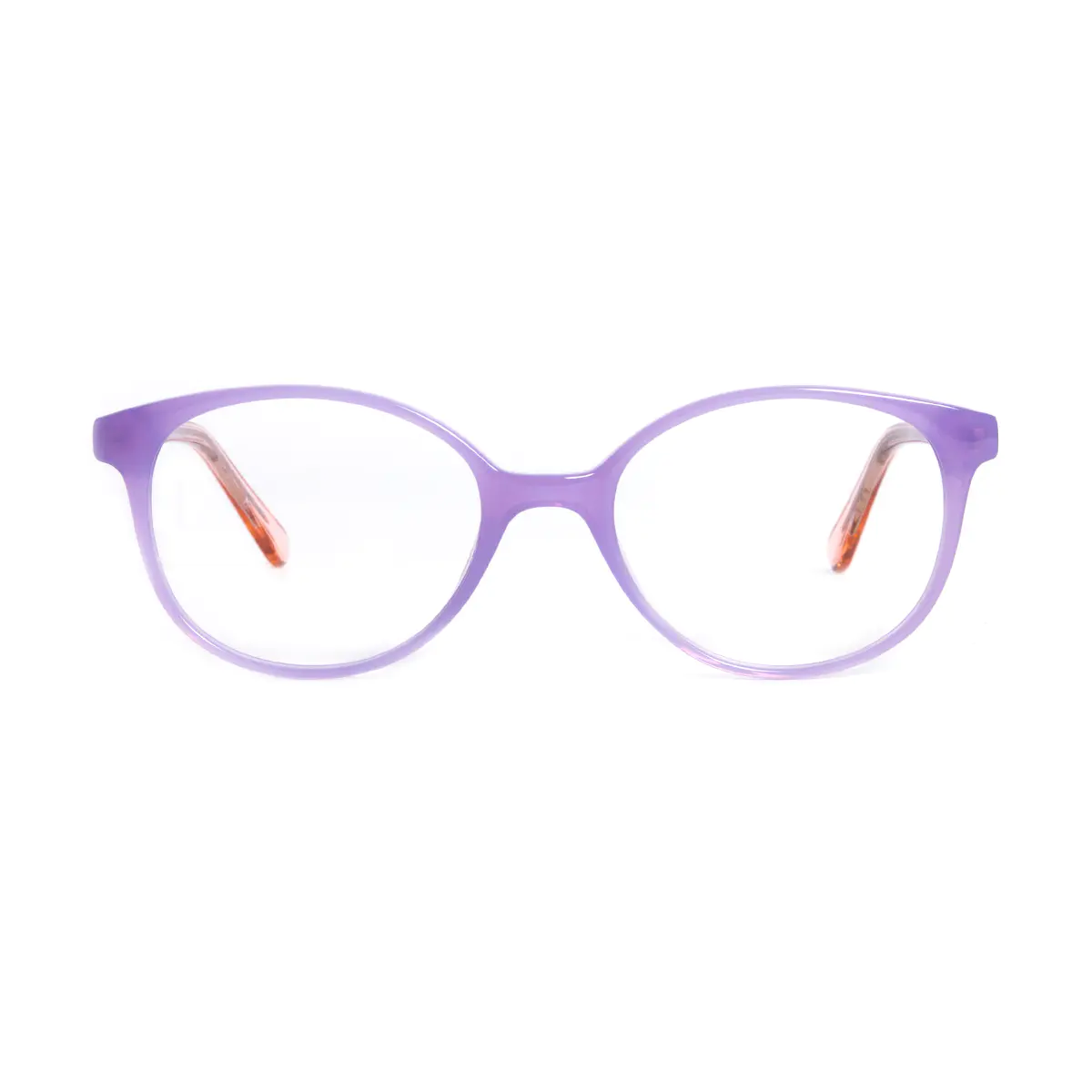 Oval Transparent Purple Eyeglasses