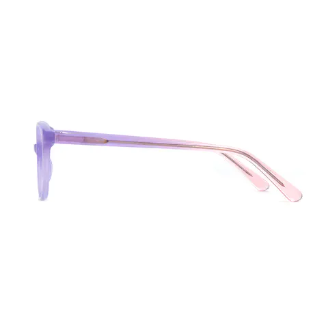 Oval Transparent Purple Eyeglasses
