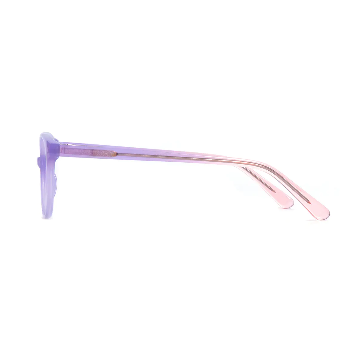 Oval Transparent Purple Eyeglasses