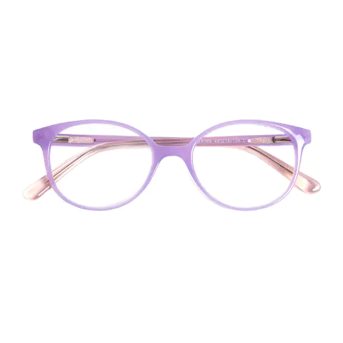 Oval Transparent Purple Eyeglasses