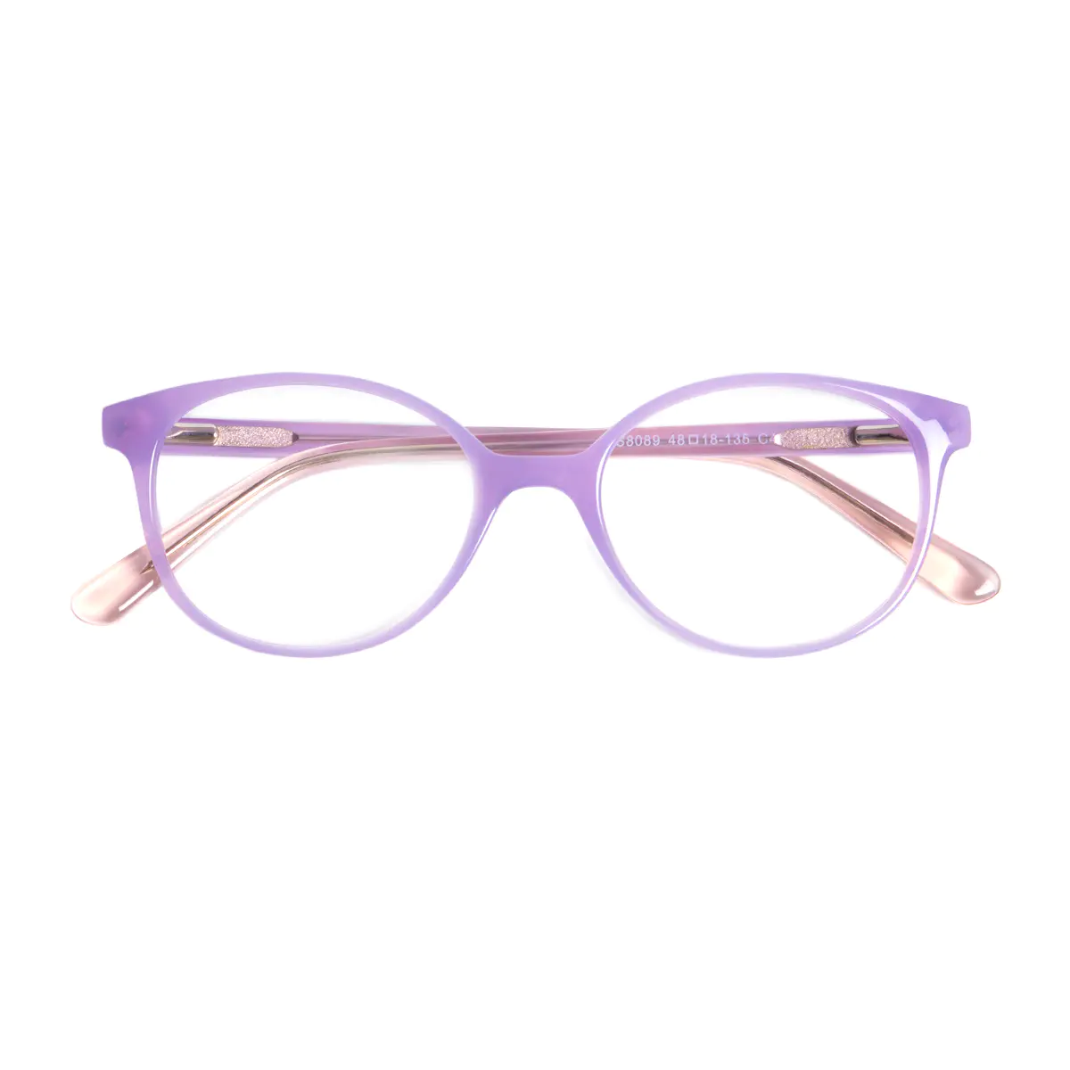 Oval Transparent Purple Eyeglasses