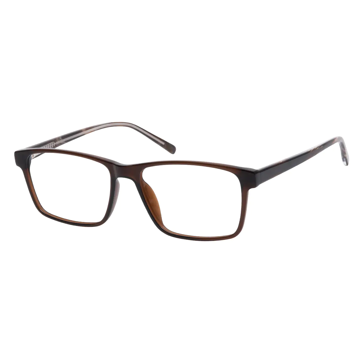 Rectangle Brown Eyeglasses