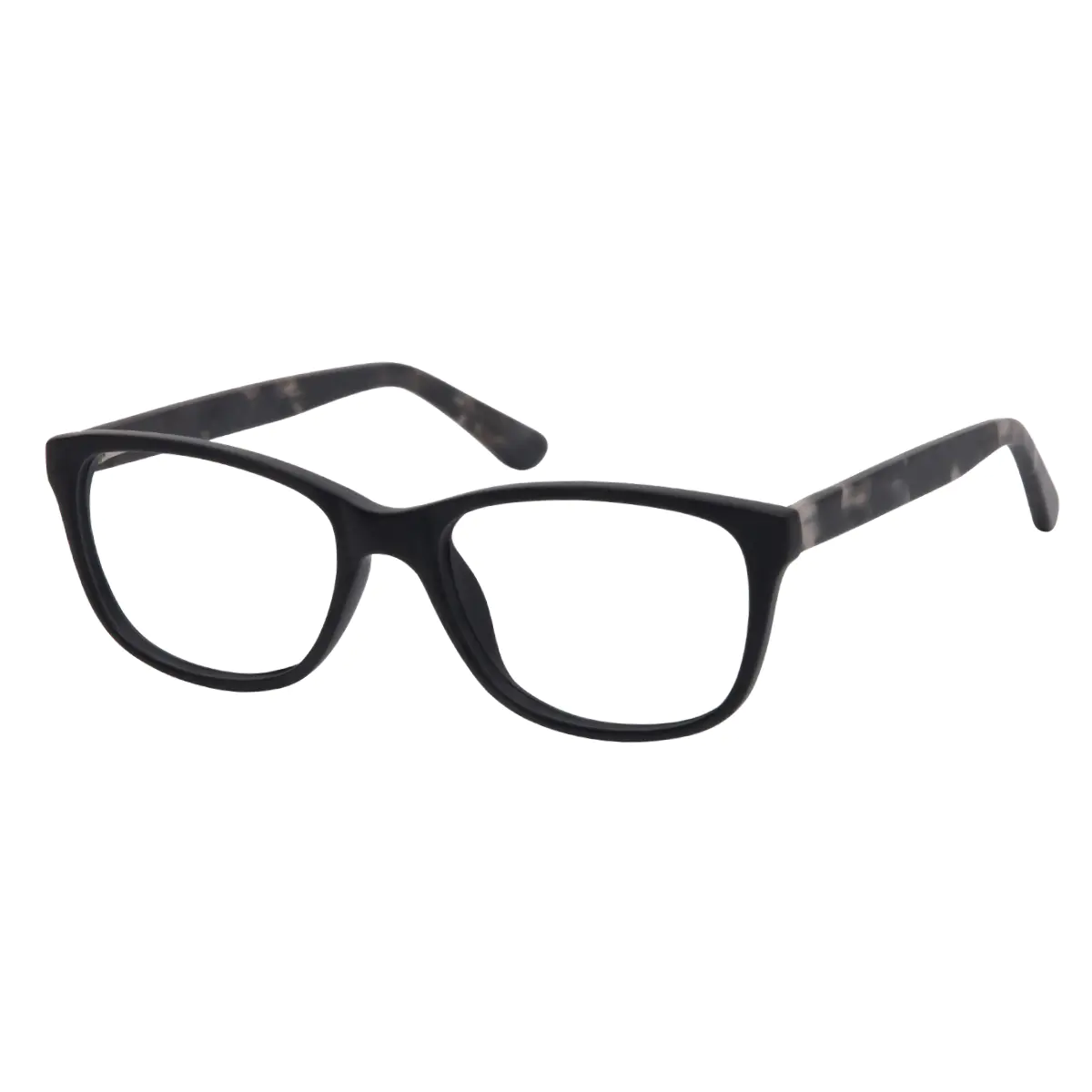 Rectangle Matte Black Eyeglasses