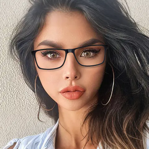 Rectangle Blue Eyeglasses