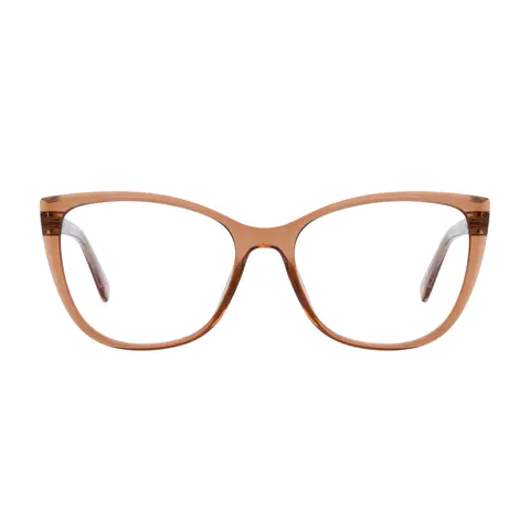 Square Transparent Brown Eyeglasses