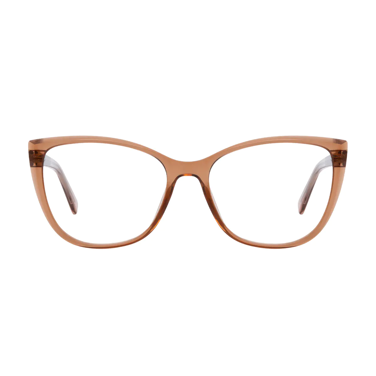 Square Transparent Brown Eyeglasses
