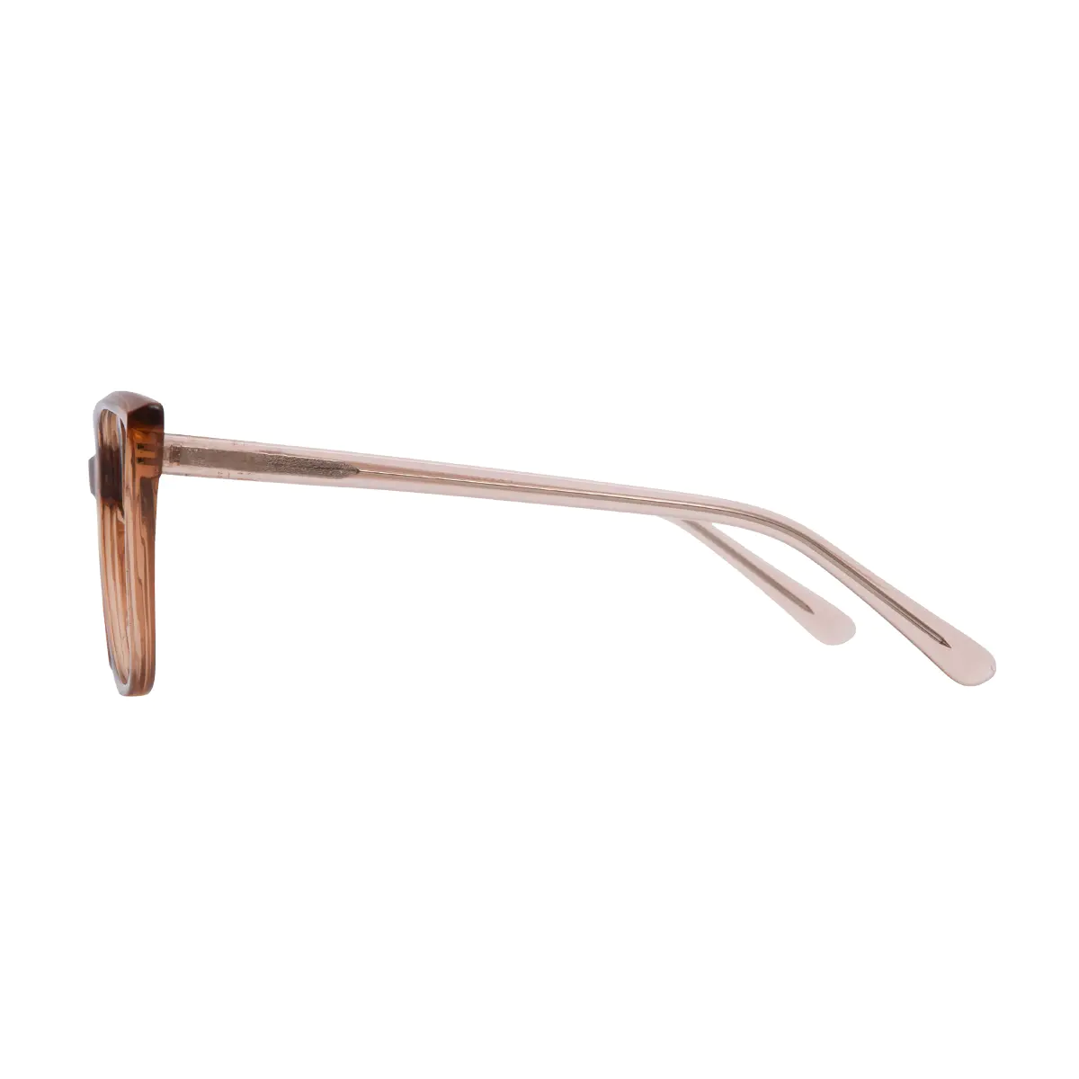 Square Transparent Brown Eyeglasses
