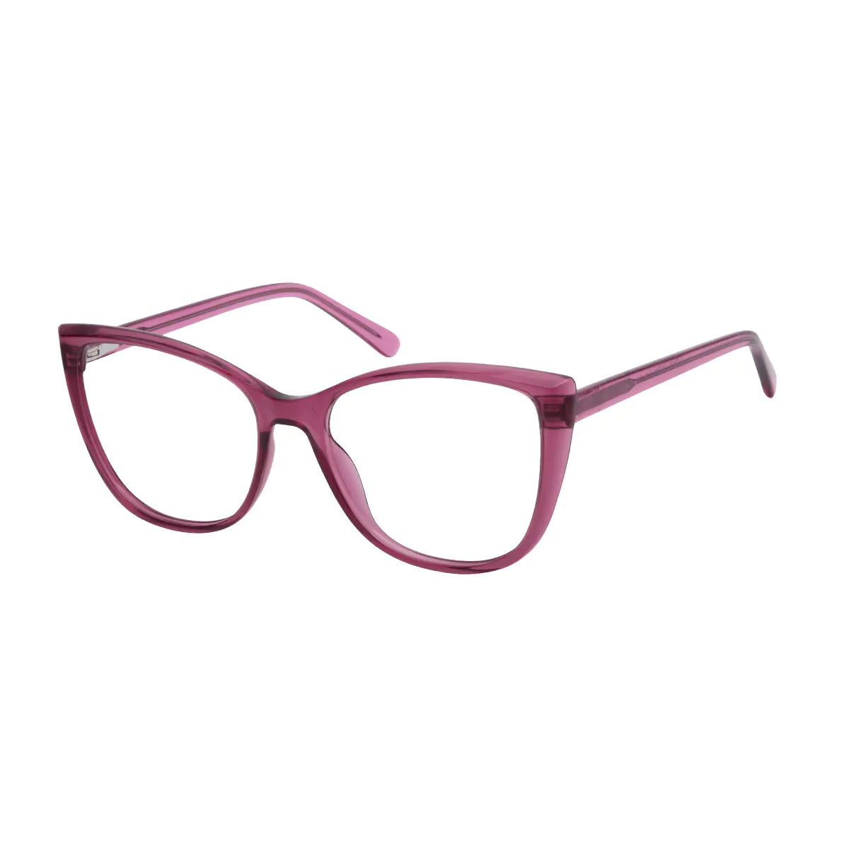 Square Transparent Purple Eyeglasses