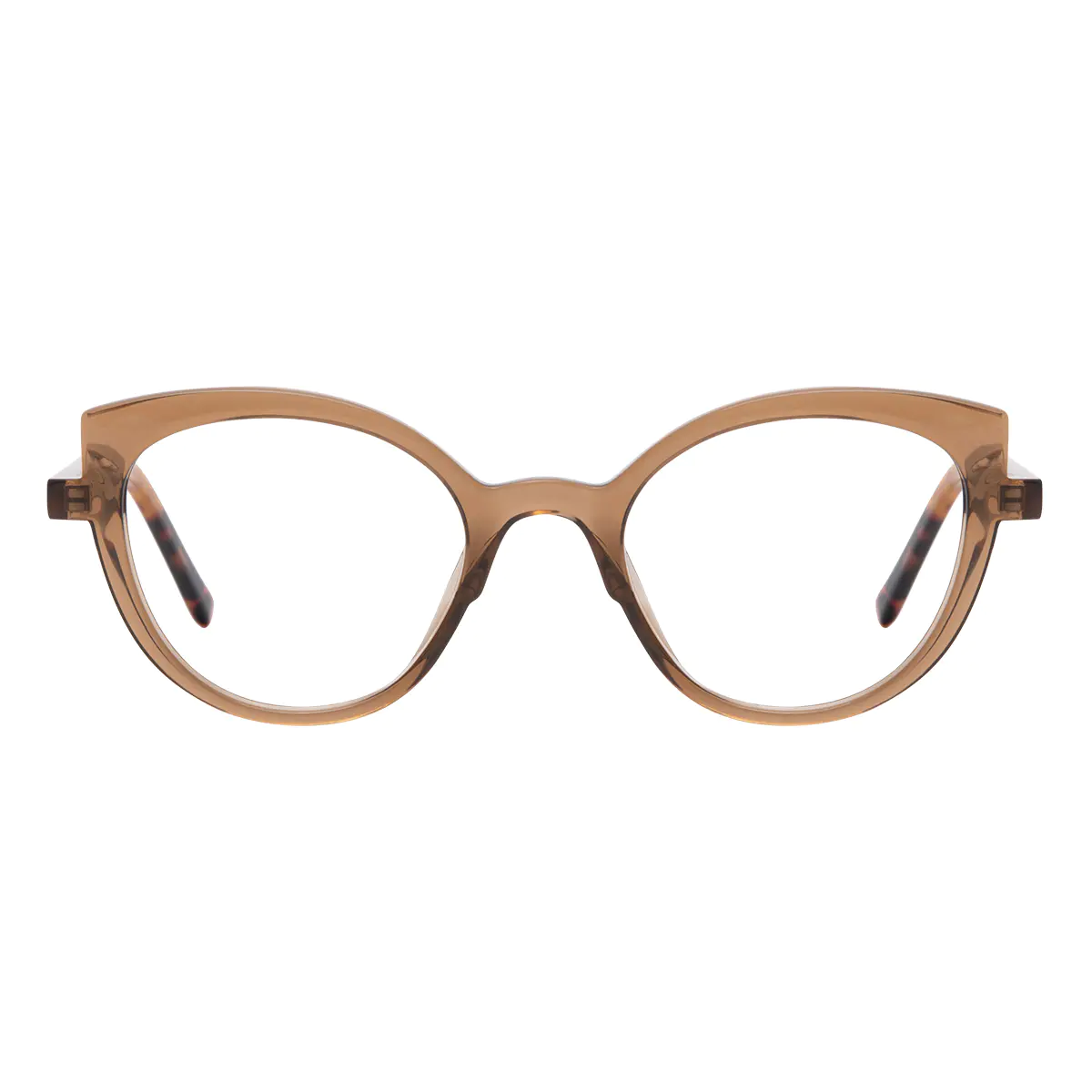 Cat-eye Transparent Brown Eyeglasses
