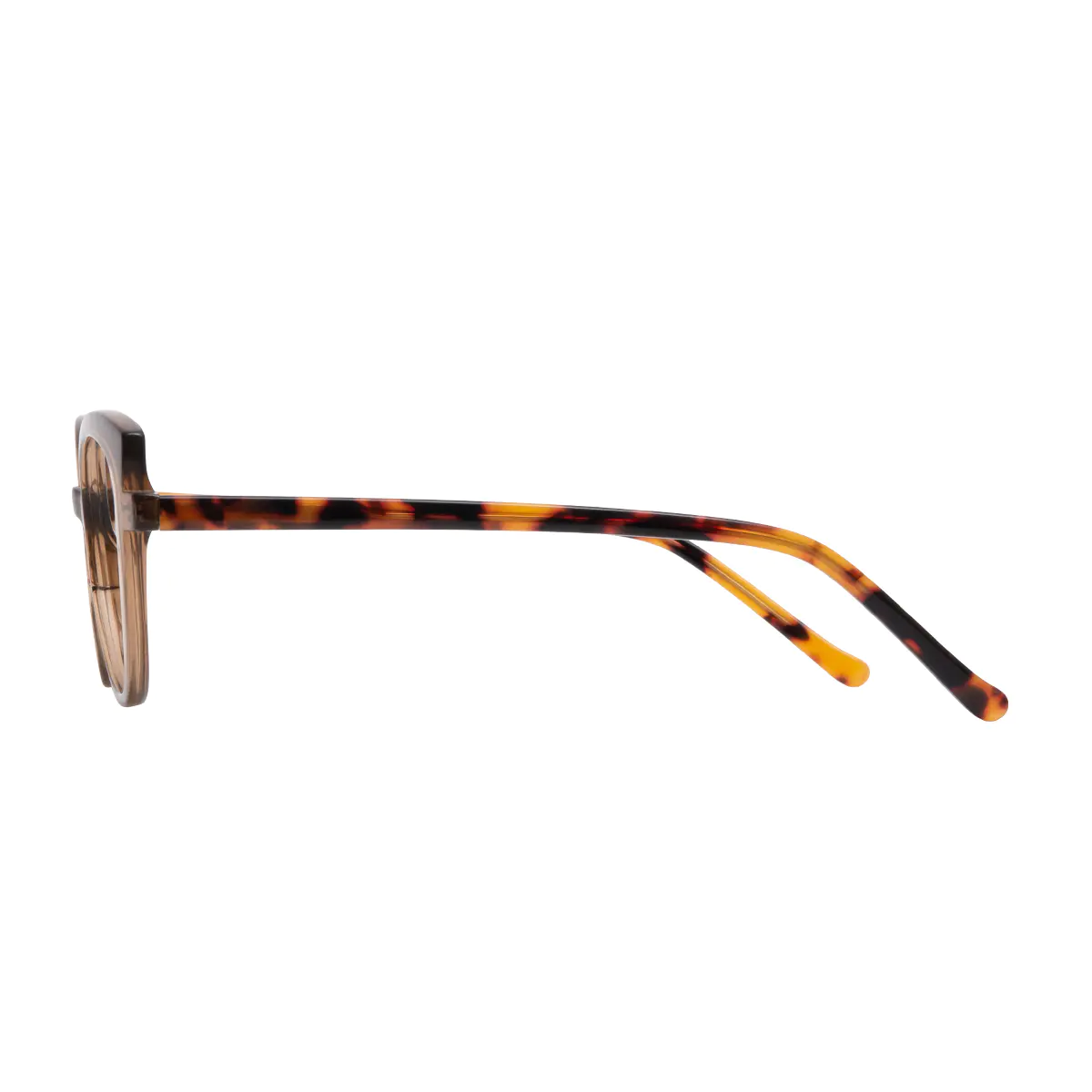 Cat-eye Transparent Brown Eyeglasses