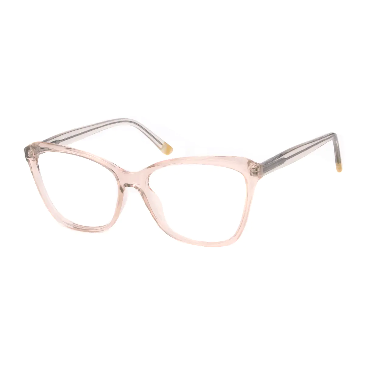 Rectangle Transparent Orange Eyeglasses