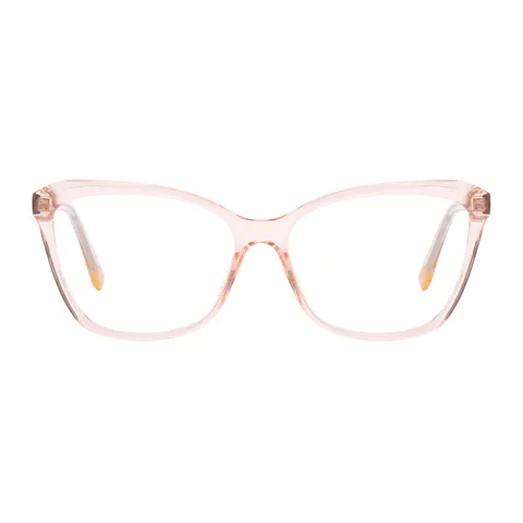 Rectangle Transparent Orange Eyeglasses