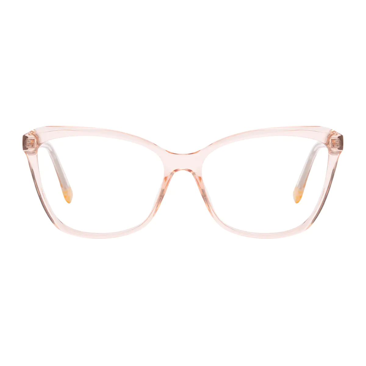 Rectangle Transparent Orange Eyeglasses