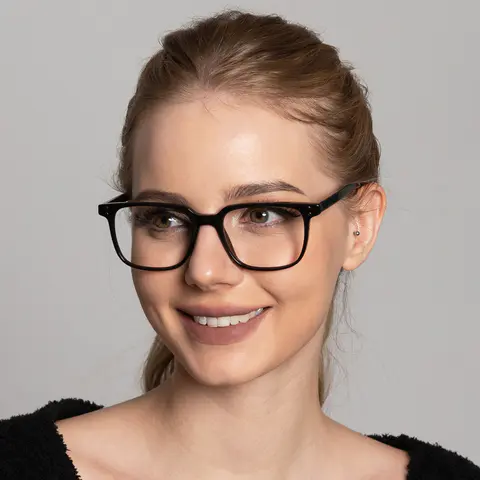 Square Black/Brown Eyeglasses