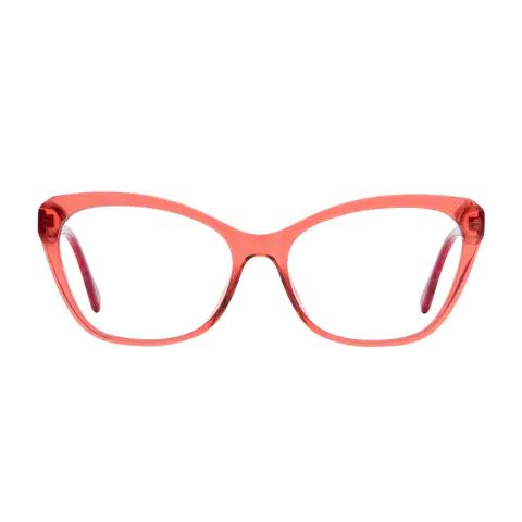 Cat-eye Transparent Red Eyeglasses