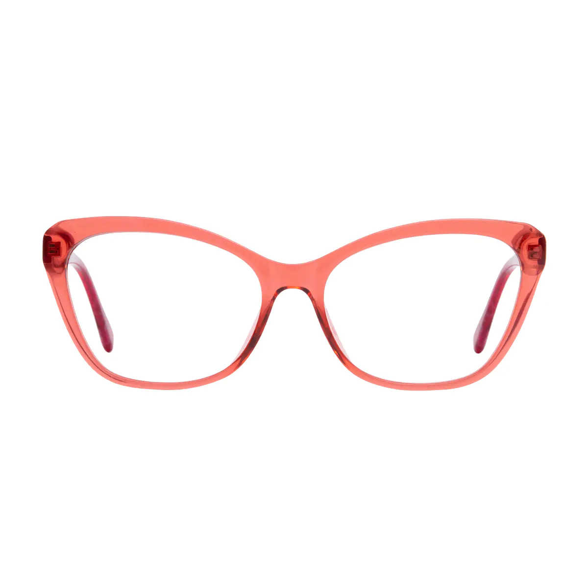 Cat-eye Transparent Red Eyeglasses
