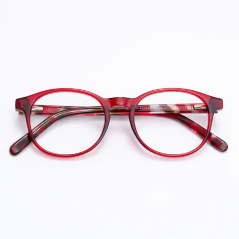 Oval Red Eyeglasses