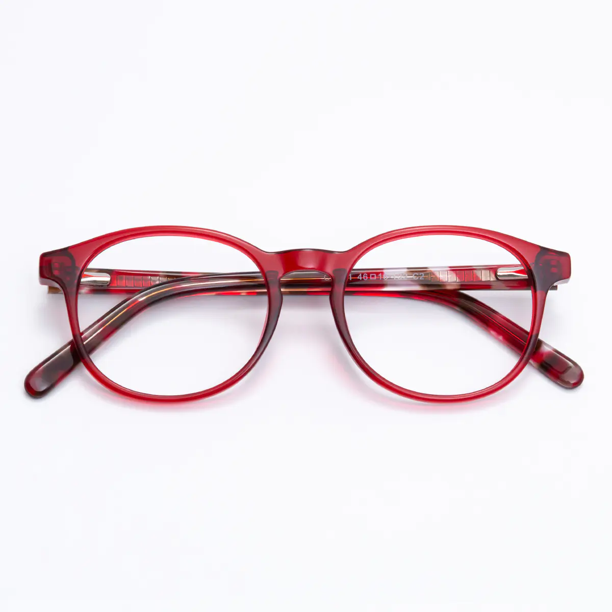 Oval Red Eyeglasses