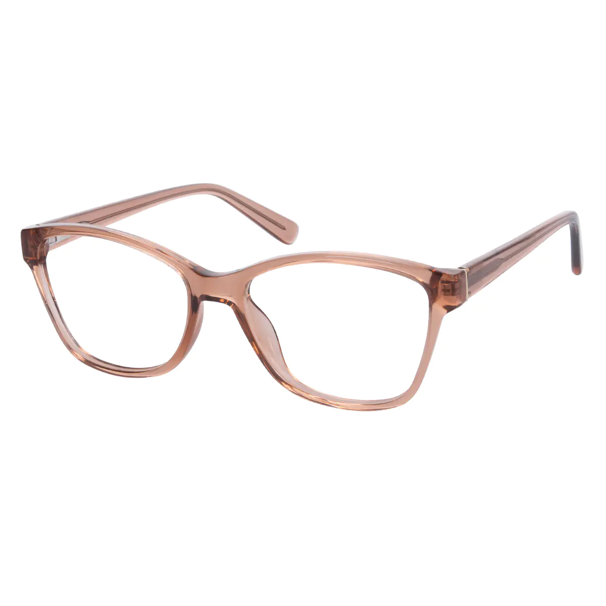 Rectangle Transparent Amber Eyeglasses