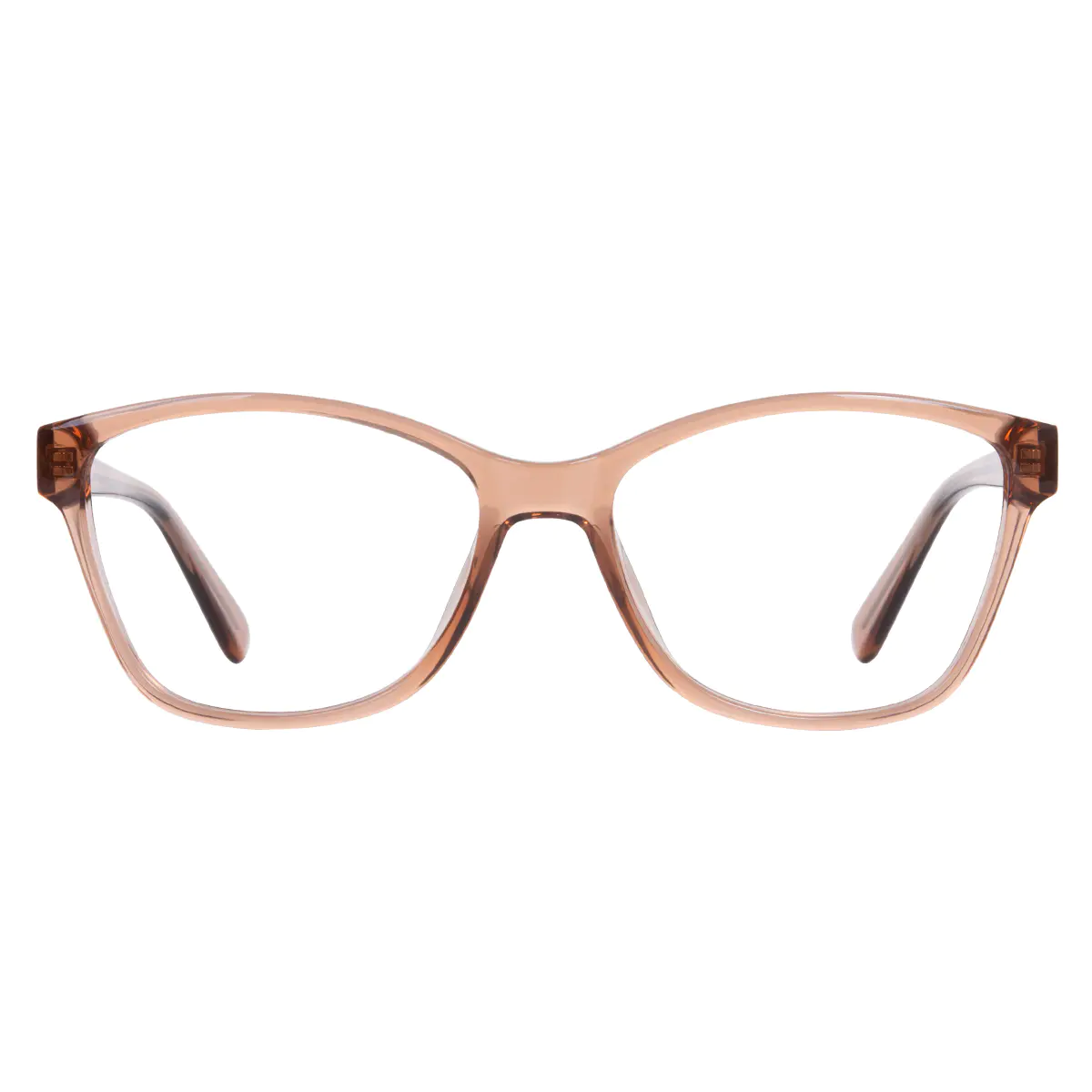 Rectangle Transparent Amber Eyeglasses