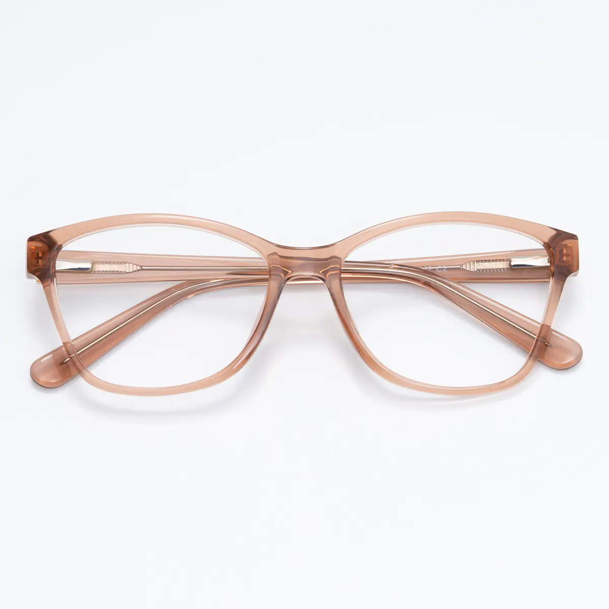 Rectangle Transparent Amber Eyeglasses
