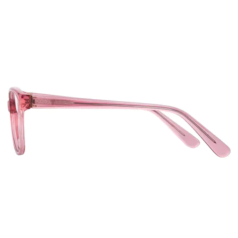 Rectangle Transparent Pink Eyeglasses