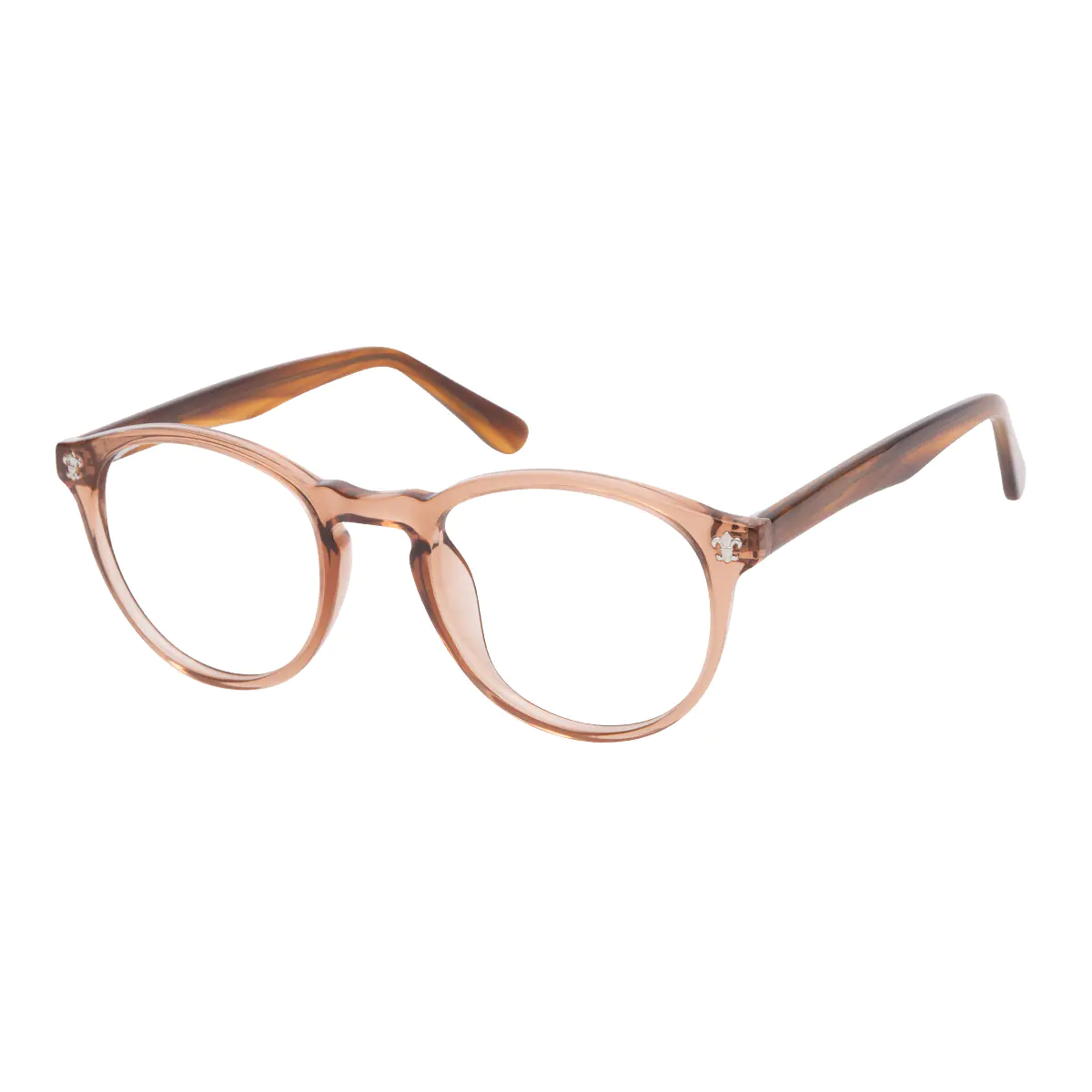 Round Transparent Amber Eyeglasses
