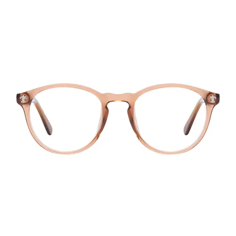 Round Transparent Amber Eyeglasses