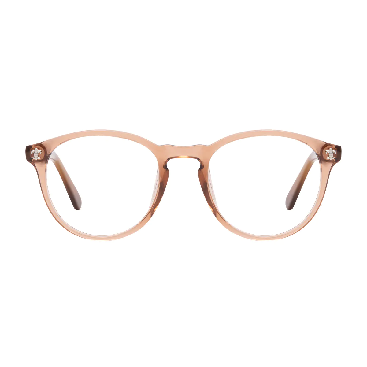 Round Transparent Amber Eyeglasses