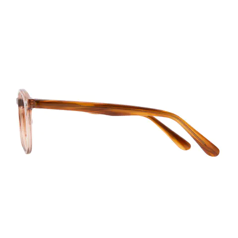 Round Transparent Amber Eyeglasses