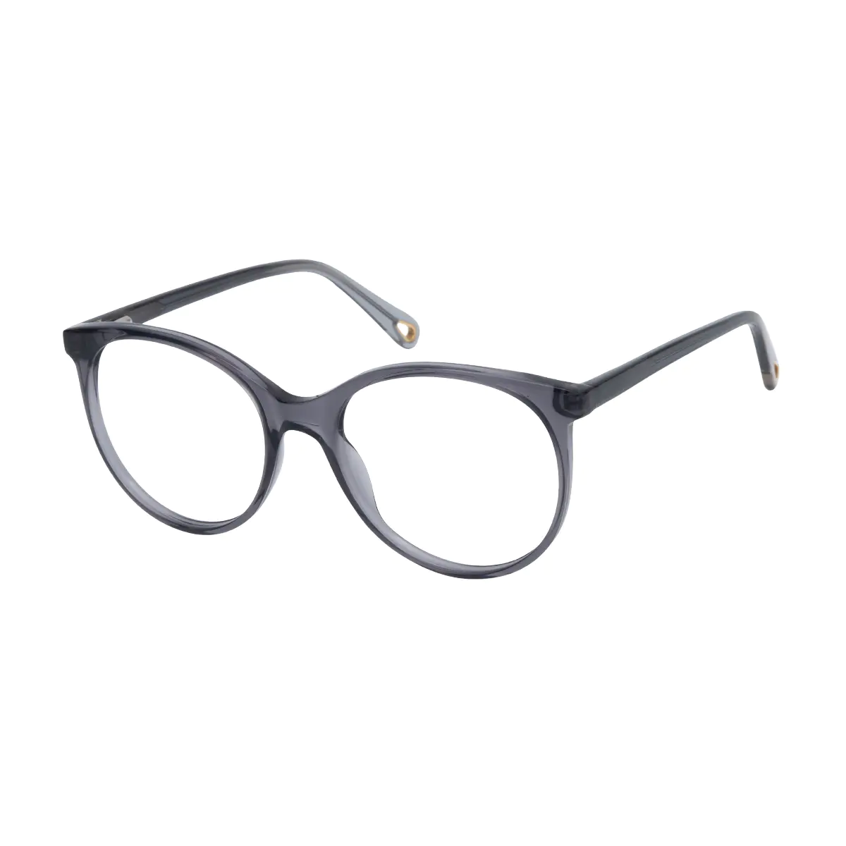 Round Grey Eyeglasses