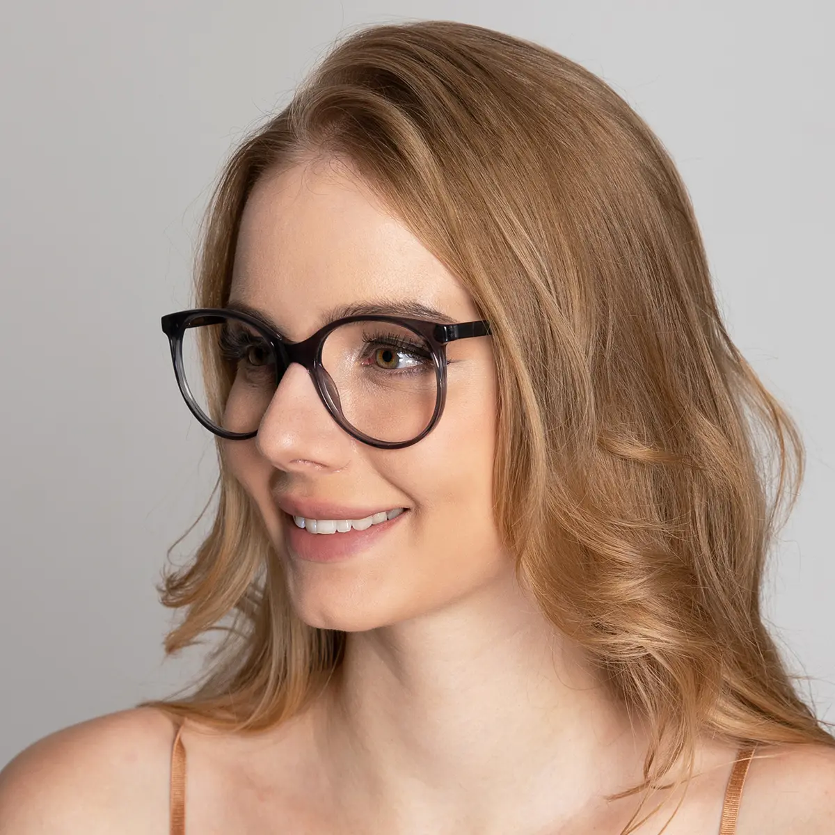 Round Grey Eyeglasses