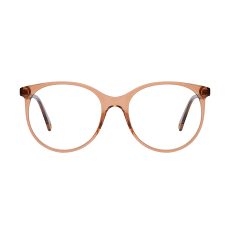 Round Transparent Brown Eyeglasses