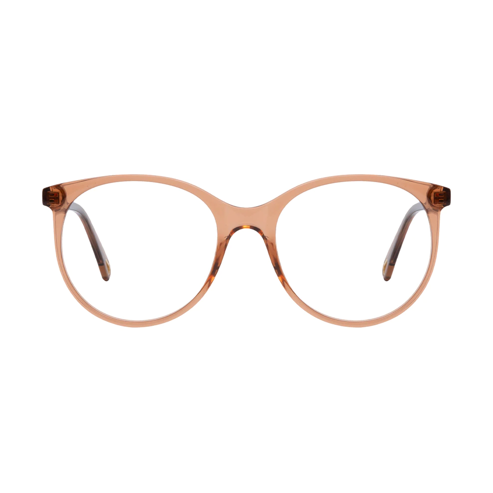 Round Transparent Brown Eyeglasses