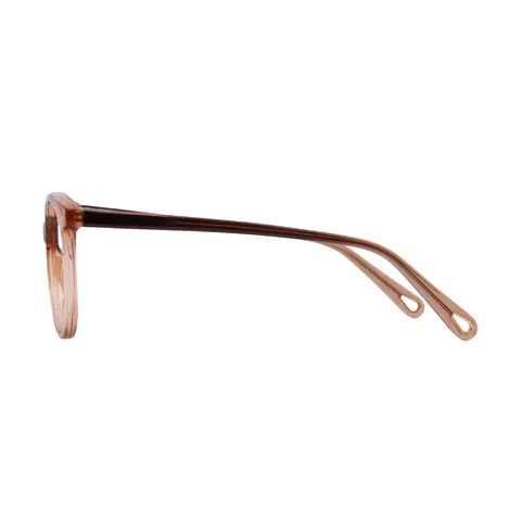 Round Transparent Brown Eyeglasses